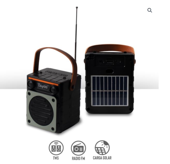 Bocina Bluetooth con Panel Solar y Radio FM ch-k3020