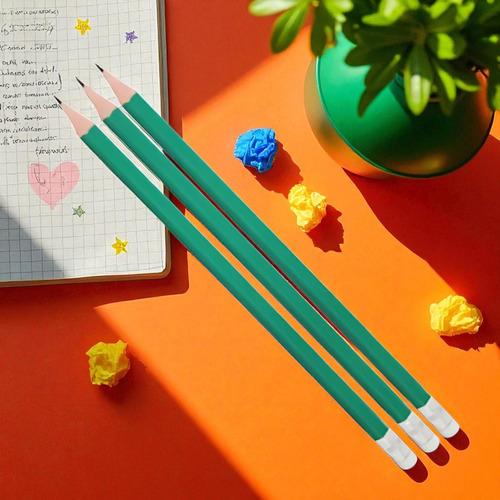 12 Lápiz No.2 Util Escolar Plástico Punta Resistente Oficina