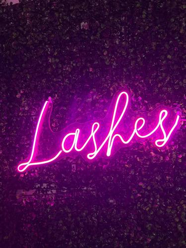 Letrero Led Neón Lashes Nails Spa Decoración Boutique Salón Rosa