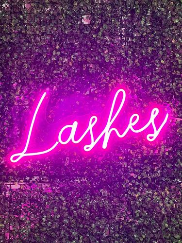 Letrero Led Neón Lashes Nails Spa Decoración Boutique Salón Rosa
