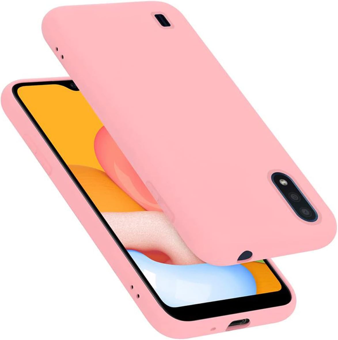 Cadorabo Funda de Silicona Compatible con Samsung Galaxy A01, Funda Protectora de Cuerpo Completo para Galaxy A01- Resistente a arañazos y Golpes Fina Funda de TPU - Liquid Rosa