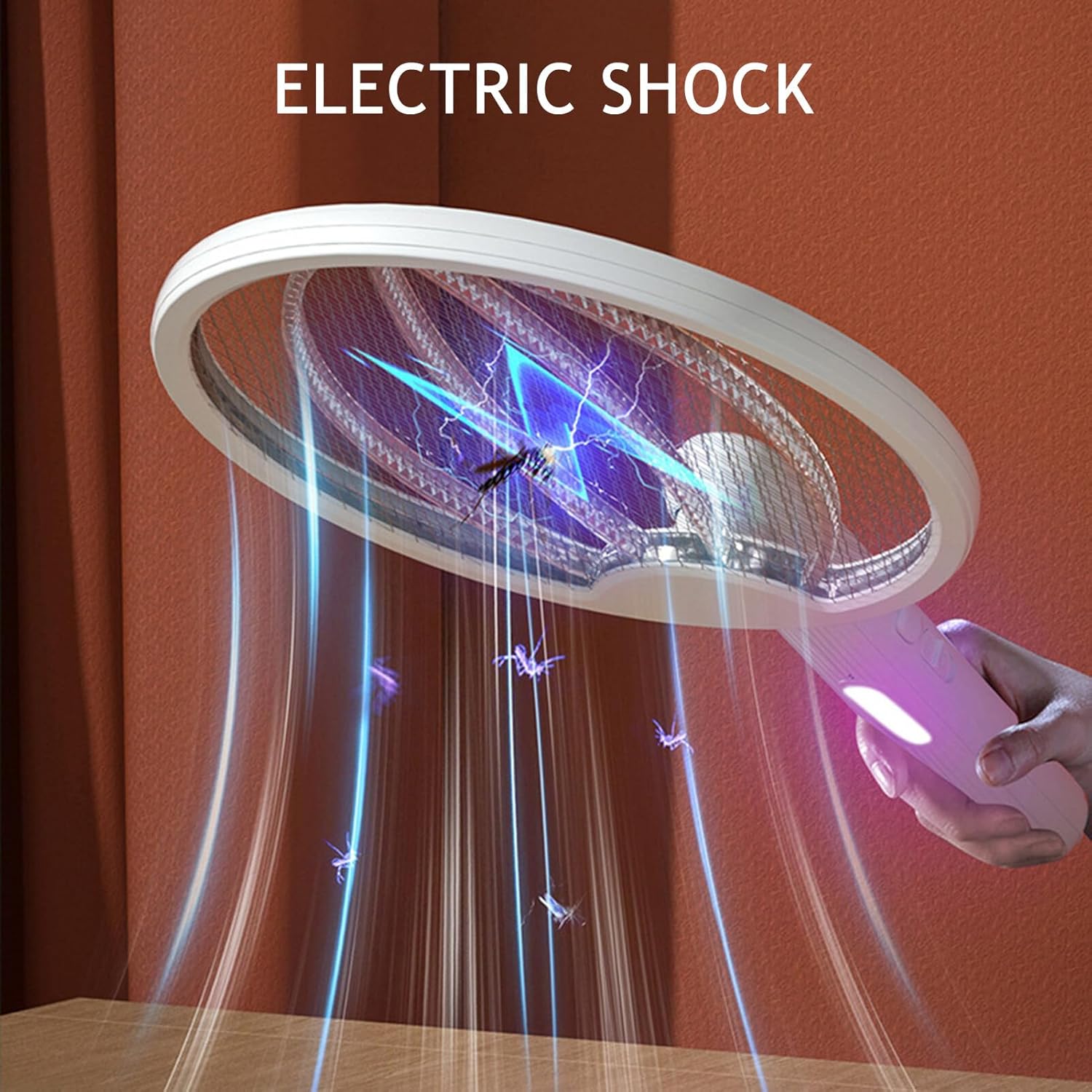 Descarga eléctrica 2 en 1, matamoscas eléctrico Plegable, lámpara antimosquitos, lámpara portátil de pie para Colgar en la Pared
