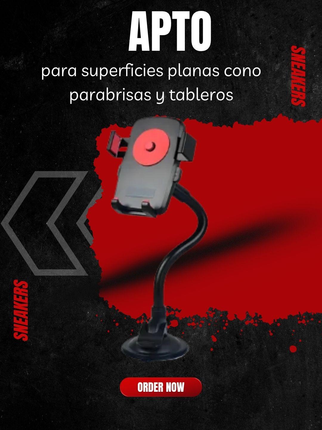 soporte para celualr de hasta 7 pulgadas apto para superficies lisas como tableros y para brisas flexible para un mejor uso para tus manos y vista