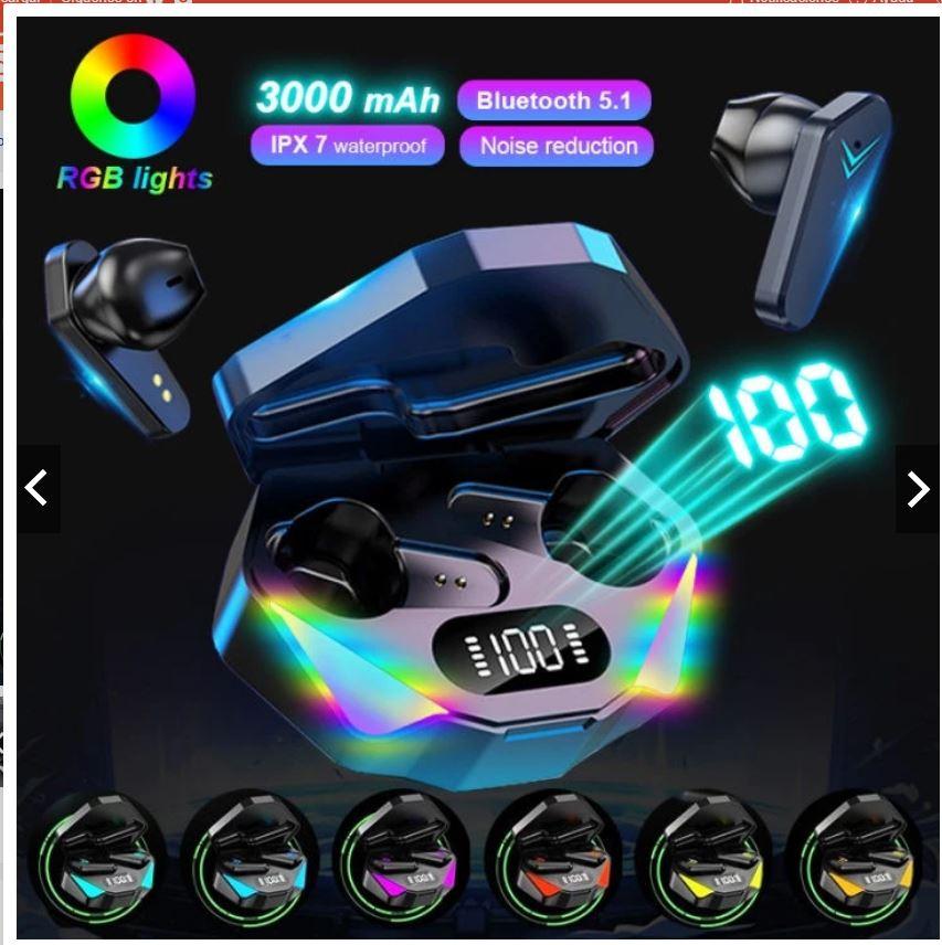 Audifonos Inalambricos Bluetooth Luces Handsfre Genérica X15 PRO color Negro