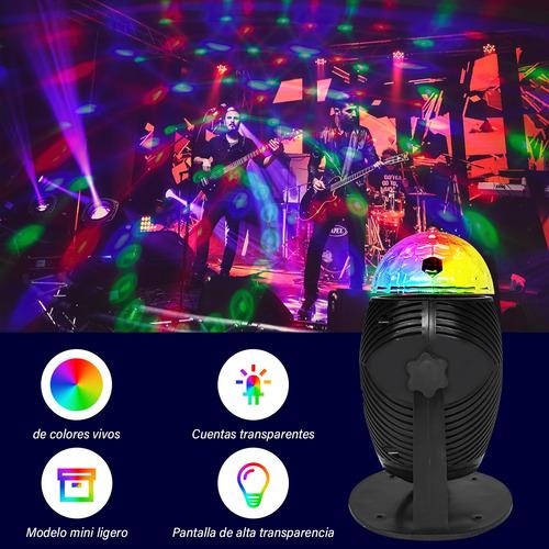 1pz Bola De Discoteca Mq-001 Giratorio De 360° Con Luces Rgb 1pz Negro