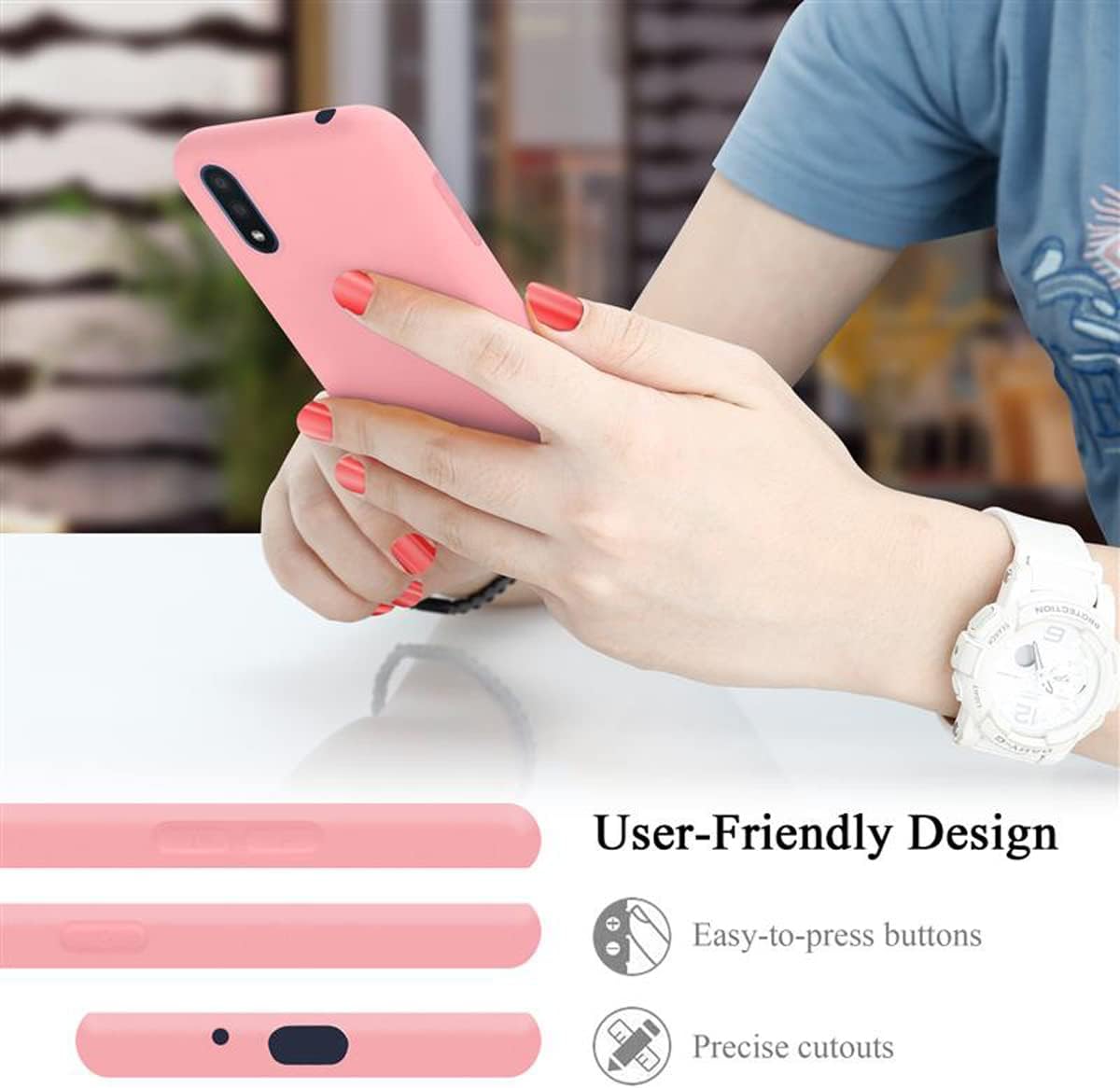 Cadorabo Funda de Silicona Compatible con Samsung Galaxy A01, Funda Protectora de Cuerpo Completo para Galaxy A01- Resistente a arañazos y Golpes Fina Funda de TPU - Liquid Rosa