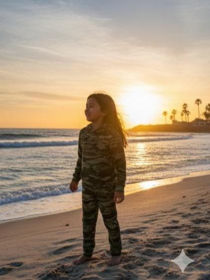 conjunto pantalonera y sueter infantil tipo militar 6 a 10 años Set De Camuflaje