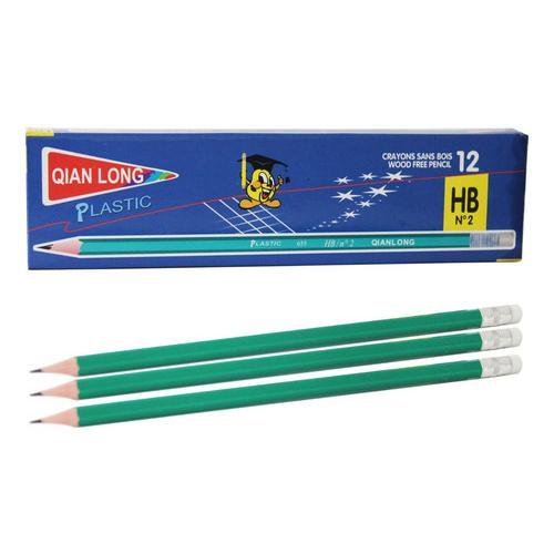 12 Lápiz No.2 Util Escolar Plástico Punta Resistente Oficina