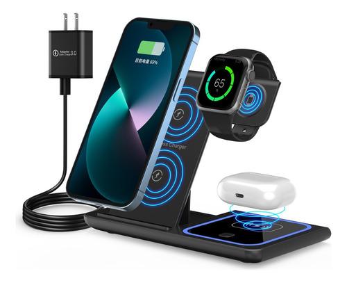 Estacion De Carga Celular Cargador 3en 1 Rápido Plegable 15w