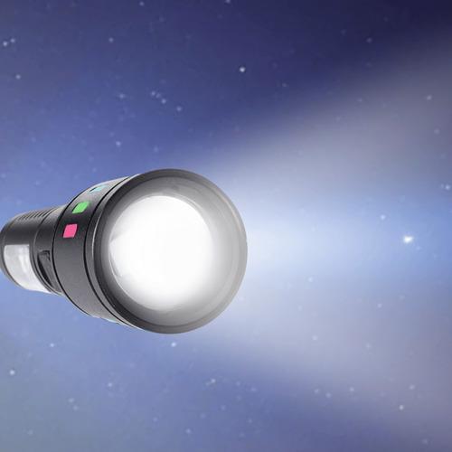 lampra de mano con zoom y luces azul y rojo strobos Sd-568
