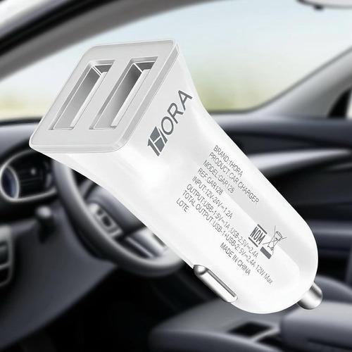 Cargador Para Auto 1hora Usb 2.4 A Y 1a Plug De Carro Gar128