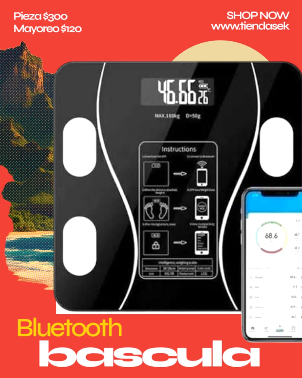 BASCULA BLUETOOTH PARA PERSONAS