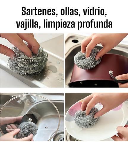 Set 9 Esponja Lavatrastes Fibra Metalica Trastes Lavado Olla