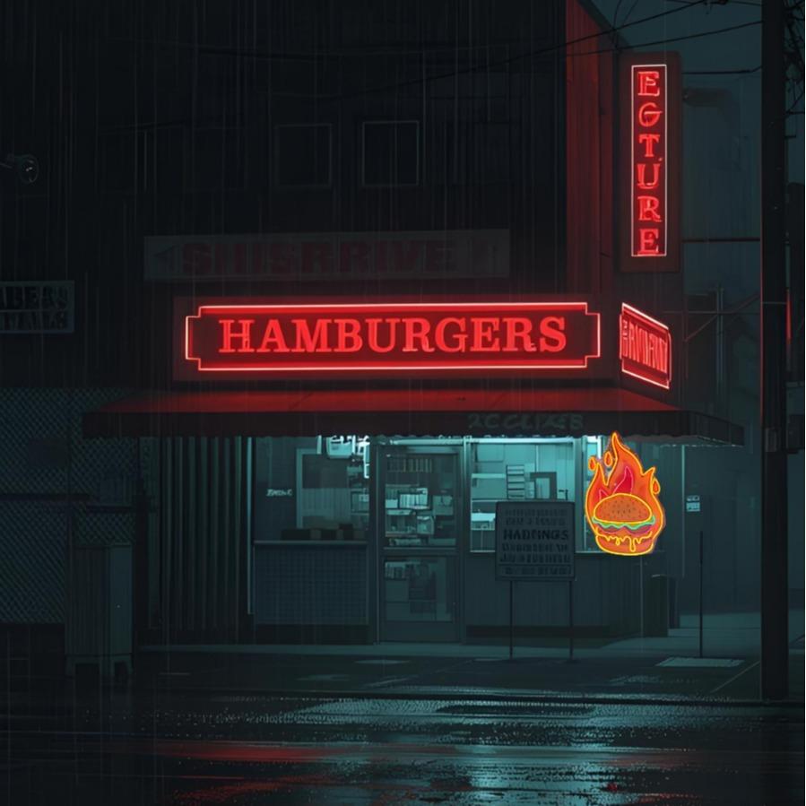 Letreros Led Neón Hamburguesa Negocio Comida