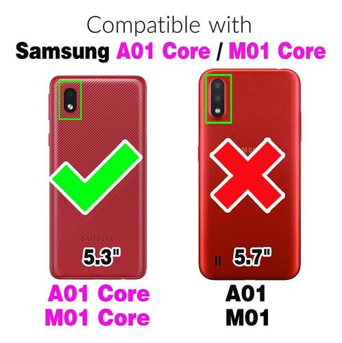 Funda Uso Rudo Golpes Para Galaxy A01 Core Carcasa+mica Rojo Samsung Galaxy A01 Core/m01 Core