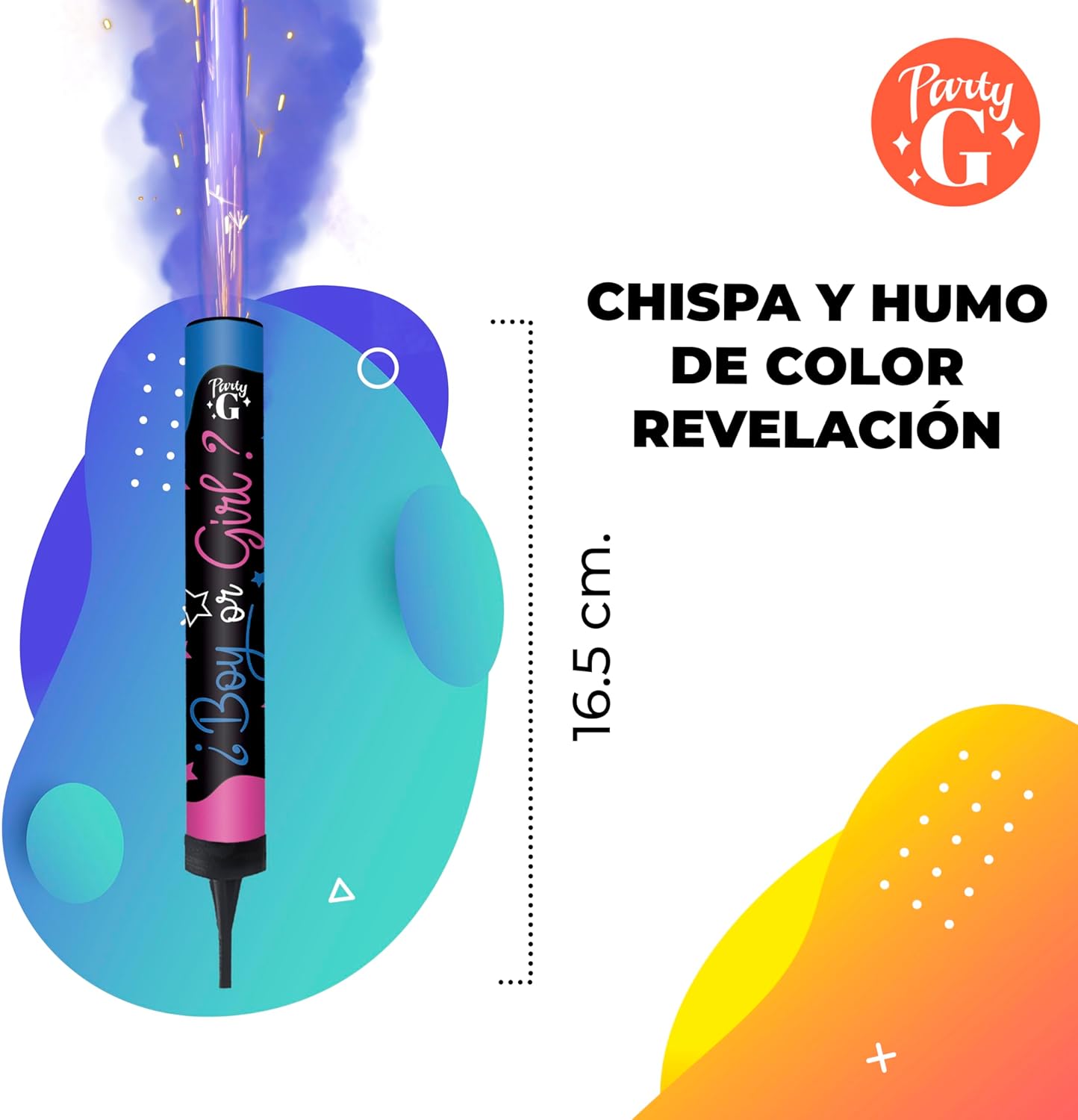 Vela Lumisosa de Revelación de de sexo de Chispa y Humo 2 piezas - Vela de humo baby shower - humo de color Azul y Rosa - fiesta, celebración, festejo, evento