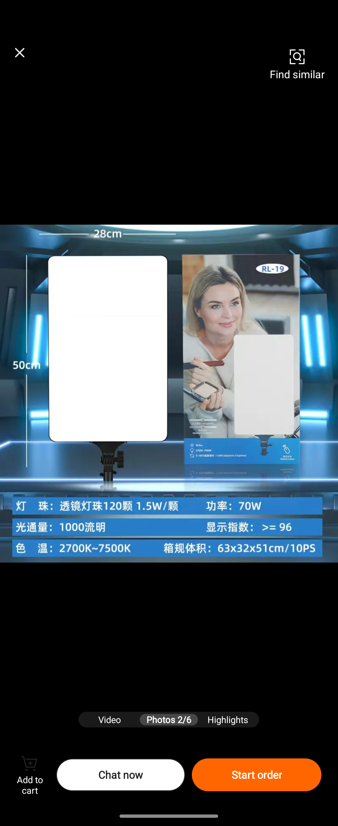 Reflector LED  para  fotografía Luces para Fotografia, Luz de Video LED con 9 Fi