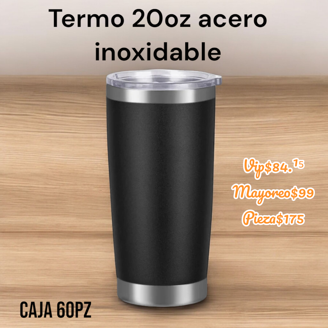 Termo negro tipo yeti  20 Oz con tapa