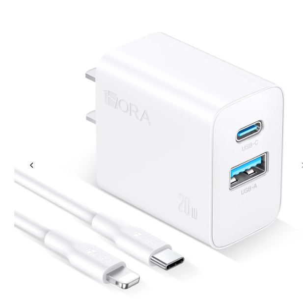 Cargador rápido de 2 puertos GAR163 de 20 W