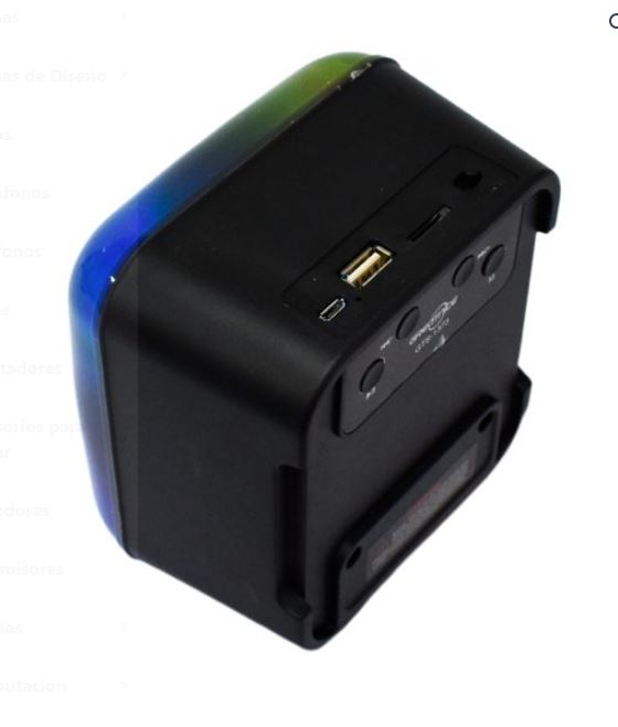 Bocina bluetooth recargable radio fm usb y micro sd con luces rgb gts-1373