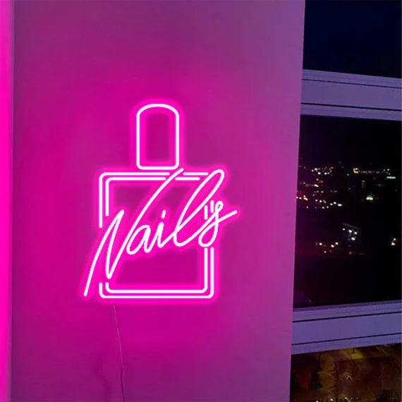 Letrero nails  de neón para negocios letreros LED abiertos para negocios y tiendas, brillo ajustable, luz de neón ultra brillante, letrero abierto para fiesta, bar, cafetería, (Copia) (Copia)