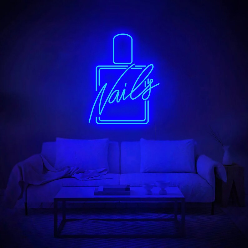 Letrero nails  de neón para negocios letreros LED abiertos para negocios y tiendas, brillo ajustable, luz de neón ultra brillante, letrero abierto para fiesta, bar, cafetería, (Copia) (Copia)