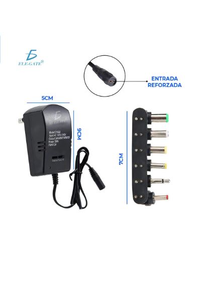 cargador universal it-536 Adaptador Cargador Universal 30w 3v/4.5v/5v/6v/7.5v/9v/12v Negro