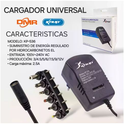 cargador universal it-536 Adaptador Cargador Universal 30w 3v/4.5v/5v/6v/7.5v/9v/12v Negro