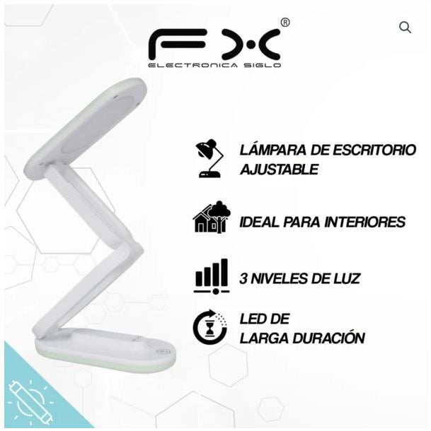 lampara de escritorio recargable con 3 niveles de intenciadad