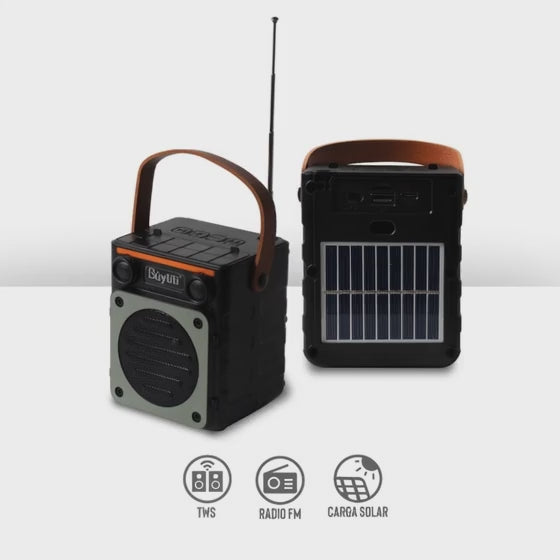 Bocina Bluetooth con Panel Solar y Radio FM ch-k3020