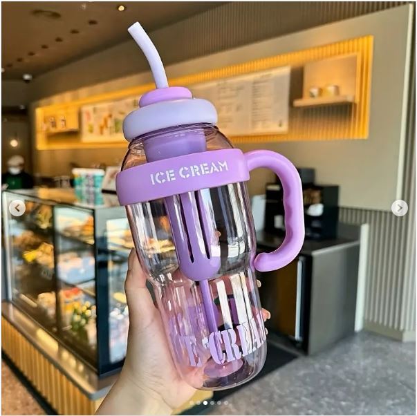 2026 nuevo  Termo ice cream con filtro 1.300 ml  escolar gym deportes