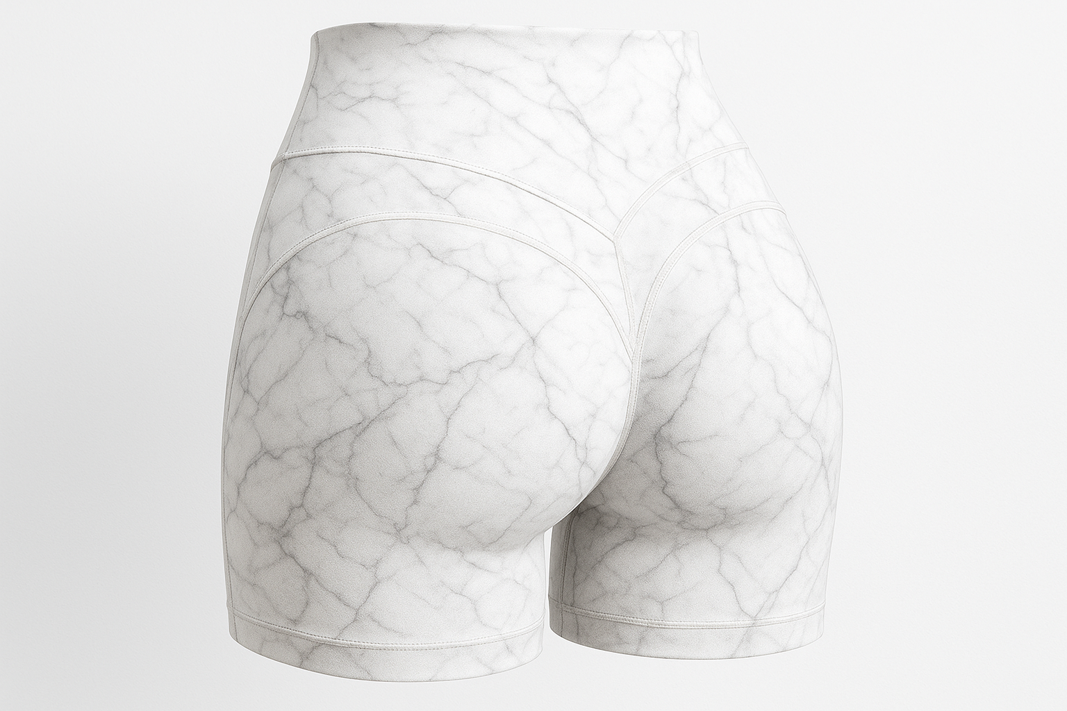 SHORT BLANCO TIPO MARMOL CON LEVANTA POMPAS